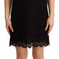 Elegant Floral Lace Sheath Dress in Black