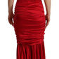 Elegant Red Silk Stretch Mermaid Dress