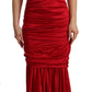 Elegant Red Silk Stretch Mermaid Dress