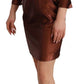 Elegant Bronze Sheath Mini Dress with Square Neck