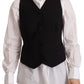 Elegant Black Wool Blend Waistcoat