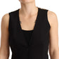 Elegant Black Wool Blend Waistcoat