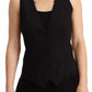 Elegant Black Wool Blend Waistcoat