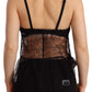 Elegant Black Silk Lingerie Chemise