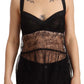 Elegant Black Silk Lingerie Chemise