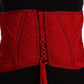 Elegant Red Silk Corset Belt Top