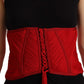 Elegant Red Silk Corset Belt Top