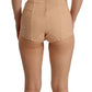 Beige Nylon Floral Lace Bodysuit Underwear