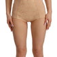 Beige Nylon Floral Lace Bodysuit Underwear