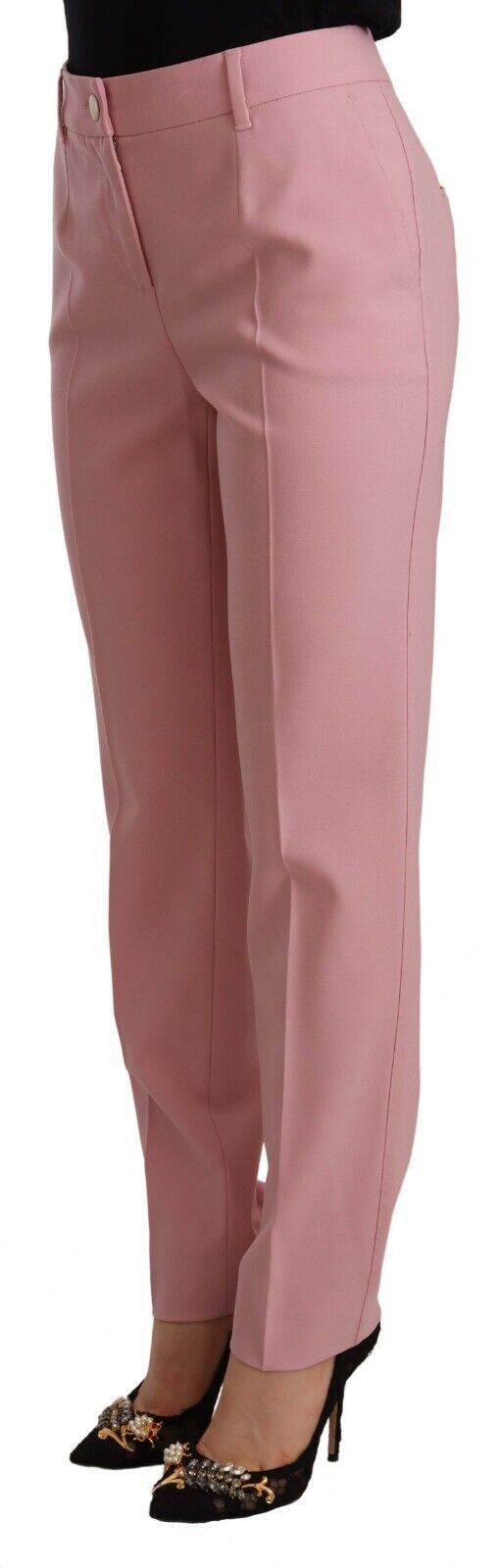 Elegant Pink High-Waisted Trousers