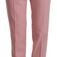 Elegant Pink High-Waisted Trousers