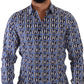 Slim Fit Blue Logo Cotton Shirt