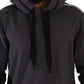 Elegant Hooded Black & Gray Pullover Sweatshirt