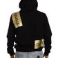 Elevate Your Style with a Black Golden-Logo Pullover