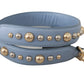 Elegant Blue Leather Shoulder Strap