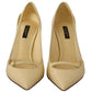 Chic Pointed Toe Leather Pumps in Sunshine Yellow