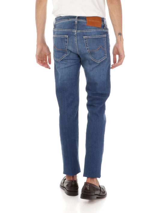 Blue Cotton Slim Men Jeans