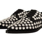 Crystal-Embellished Leather Formal Flats