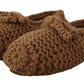 Elegant Wool Knit Ballerina Flats in Brown