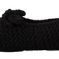 Elegant Black Wool Knit Ballet Flats