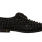 Elegant Gros Grain Lace-Up Jeweled Flats