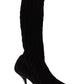 Elegant Stretch Sock Boots in Black