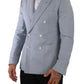 Elegant Slim Fit Light Blue Double Breasted Blazer