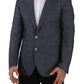 Elegant Slim Fit Two-Button Blue Blazer