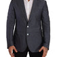 Elegant Slim Fit Two-Button Blue Blazer