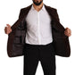 Elegant Brown Corduroy Slim Fit Blazer