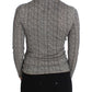 Elegant Black and White Wool Cardigan