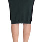 Emerald Elegance Wool-Blend Pencil Skirt