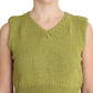 Elegant Green Sleeveless Vest Sweater