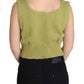 Elegant Green Knit Sleeveless Vest Sweater