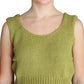 Elegant Green Knit Sleeveless Vest Sweater