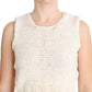 Beige Sleeveless Cotton Blend Vest Sweater