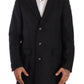 Elegant Dark Grey Woolen Overcoat