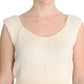 Beige Sleeveless Knit Vest Sweater