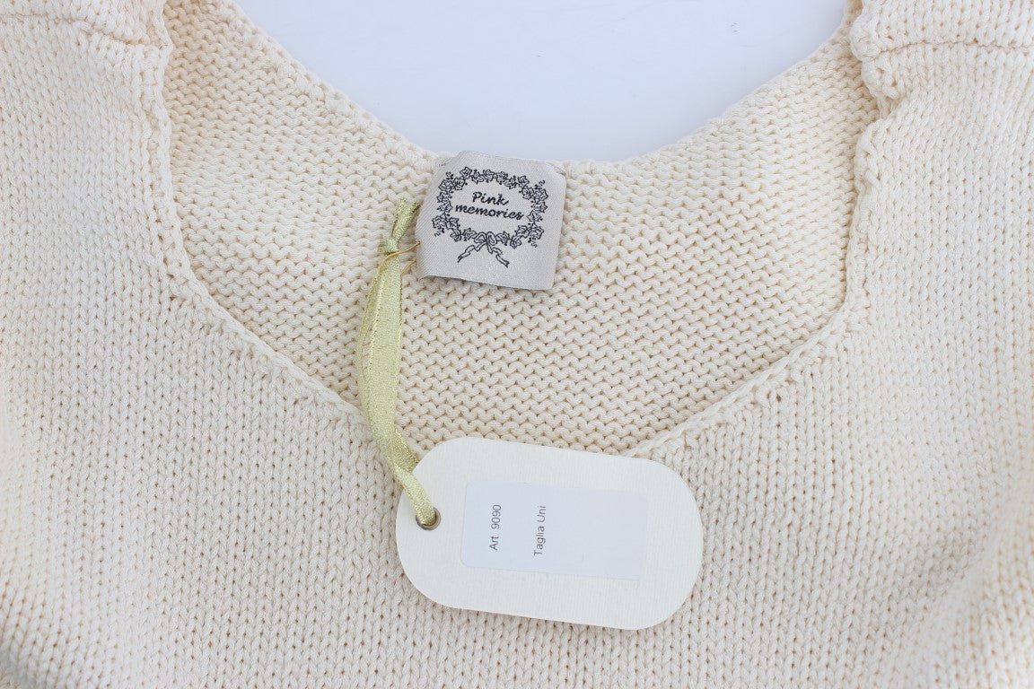 Beige Sleeveless Knit Vest Sweater