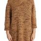 Chic Brown Oversize Knitted V-Neck Sweater