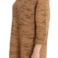 Chic Brown Oversize Knitted V-Neck Sweater