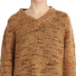 Chic Brown Oversize Knitted V-Neck Sweater