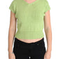 Elegant Green Knitted Sleeveless Vest Sweater