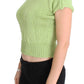 Elegant Green Knitted Sleeveless Vest Sweater