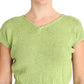 Elegant Green Knitted Sleeveless Vest Sweater