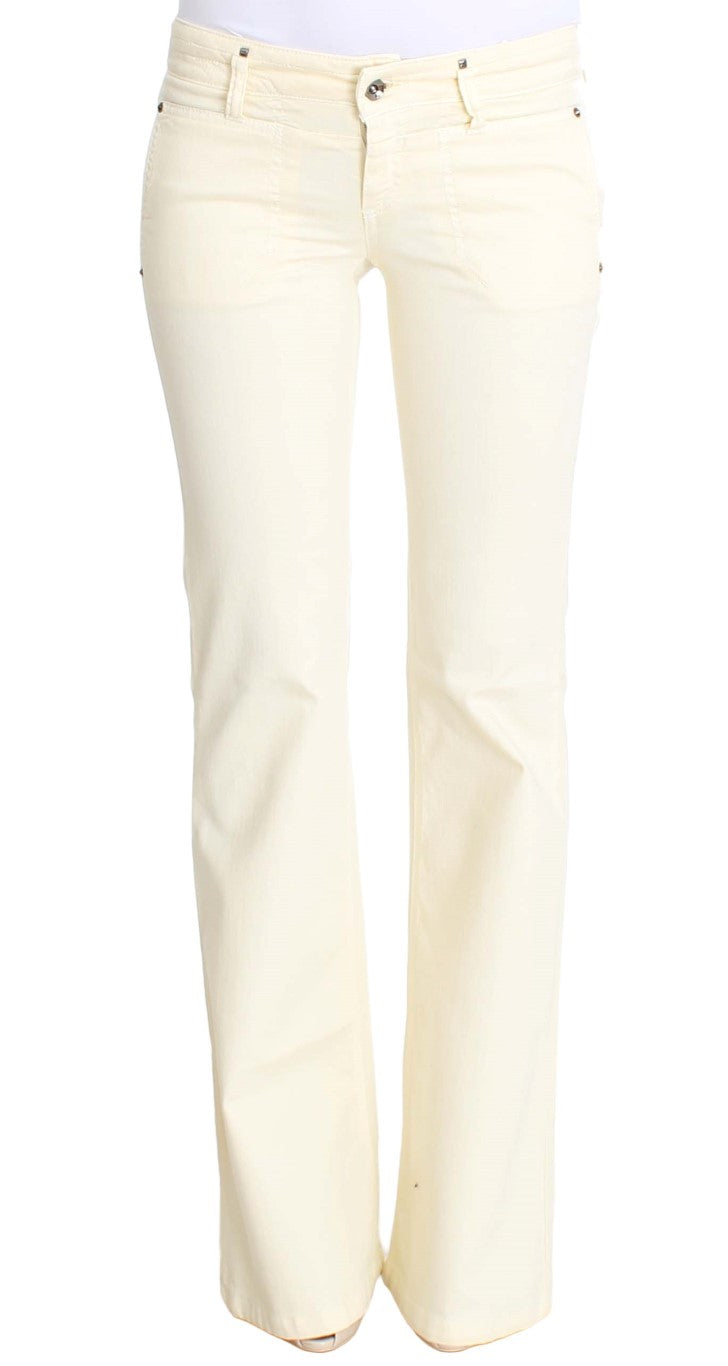 Chic Off-White Flared Designer Jeans