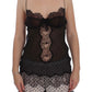 Elegant Black Silk Lace Lingerie Chemise