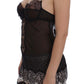 Elegant Black Silk Lace Lingerie Chemise