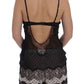 Elegant Black Silk Lace Lingerie Chemise