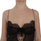 Elegant Black Silk Lace Lingerie Chemise